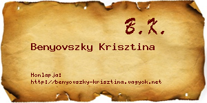 Benyovszky Krisztina névjegykártya