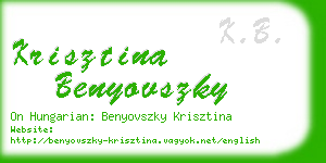 krisztina benyovszky business card